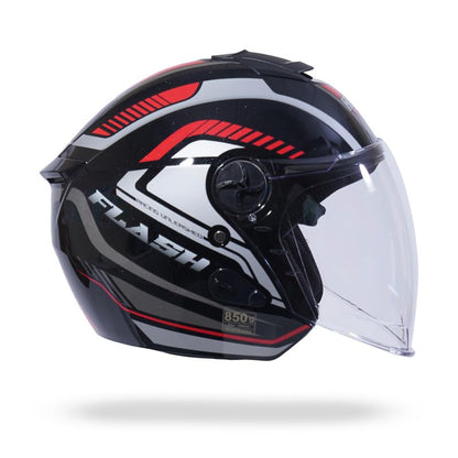 FLASH PRO MAX Half Face Helmet-Gloss Black -HLMT-BRED-FPMX1G