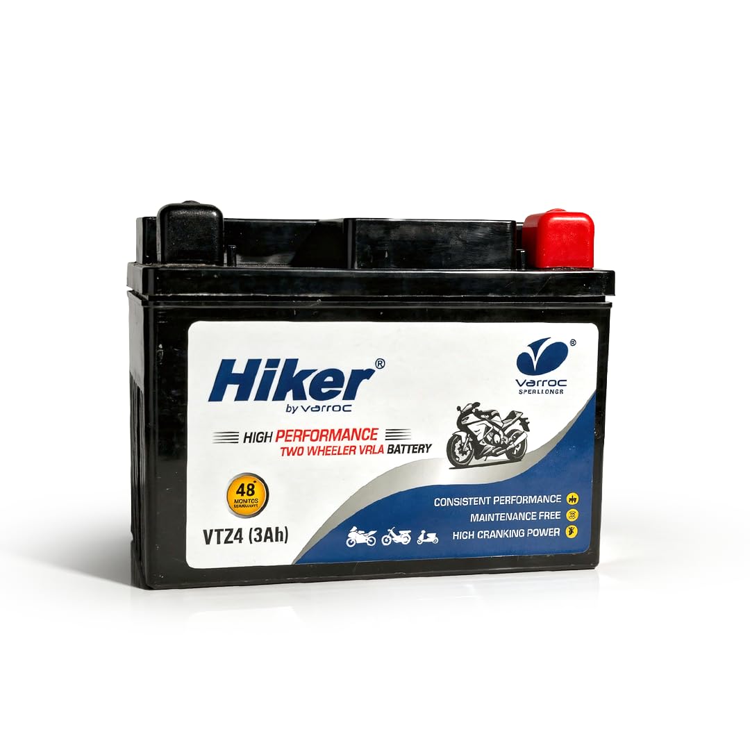 Hiker by Varroc VTZ4, 3Ah and 12 V Battery for Bike -BTRY-3AH-VTZ4