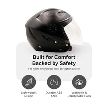 Hiker Nebula Natural Black Half Face Helmet