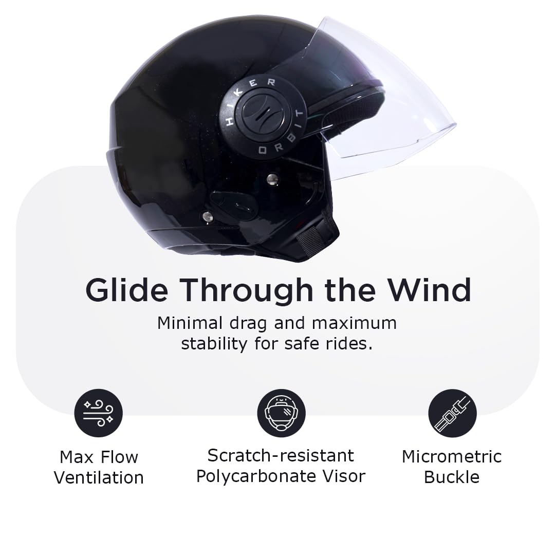 ORBIT PRO Half Face Helmet -Gloss Black -HLMT-GBLK-ORTPRO1