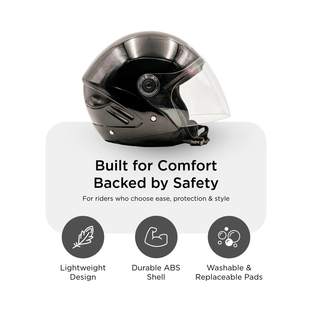 Hiker Lyra Pro Black Half Face Helmet