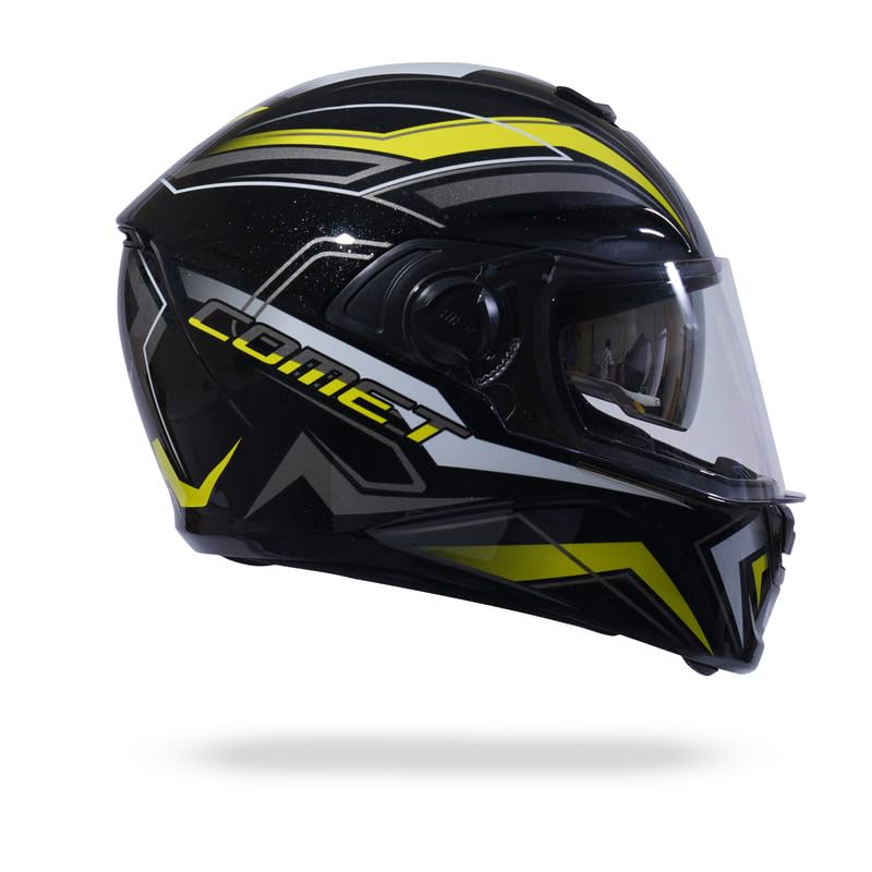 COMET PRO MAX Full Face Helmet-Gloss Black Yellow -HLMT-BYLW-COMET2G