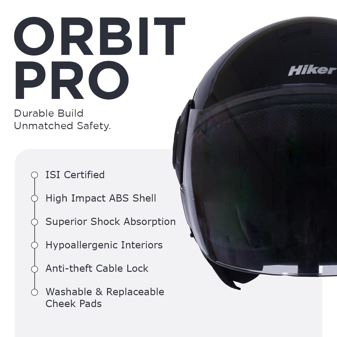 ORBIT PRO Half Face Helmet -Gloss Black -HLMT-GBLK-ORTPRO1