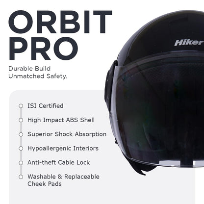 ORBIT PRO Half Face Helmet -Gloss Black -HLMT-GBLK-ORTPRO1