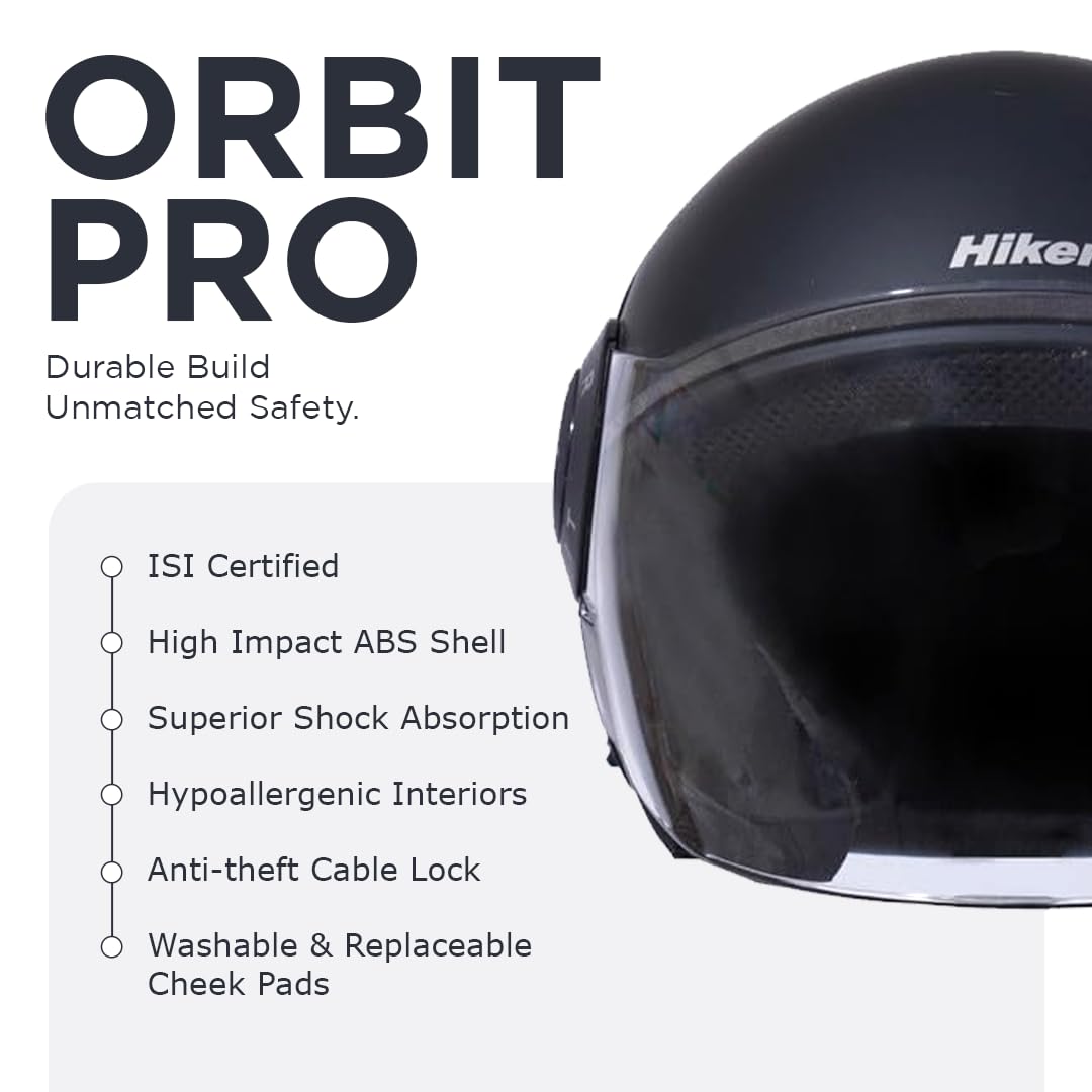 ORBIT PRO Half Face Helmet -Matt Black -HLMT-MBLK-ORTPRO2