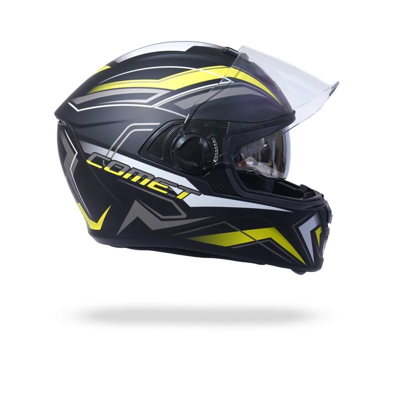 Comet Pro Max HD2 Full Face Helmet Size L 600MM Matt Black And Yellow