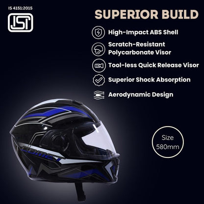 FLASH PRO MAX Full Face Helmet -Matt Black Green -HLMT-BGRN-FLSPMX3