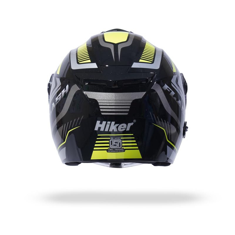 FLASH PRO MAX Half Face Helmet -Gloss Black Yellow -HLMT-BYLW-FPMX2G