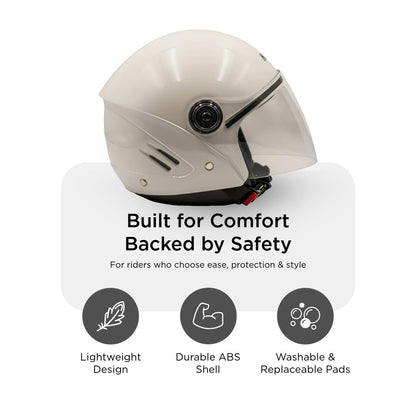 Hiker Lyra Pro Gloss White Half Face Helmet