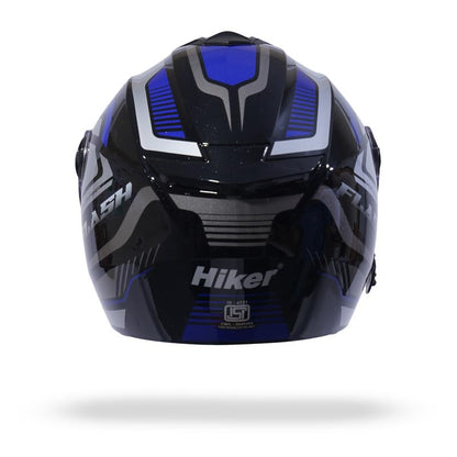 FLASH PRO MAX Half Face Helmet-Gloss Black Blue -HLMT-BBLU-FPMX4G