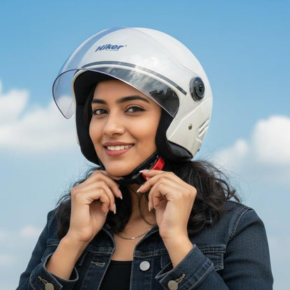 Hiker Nebula Natural White Half Face Helmet