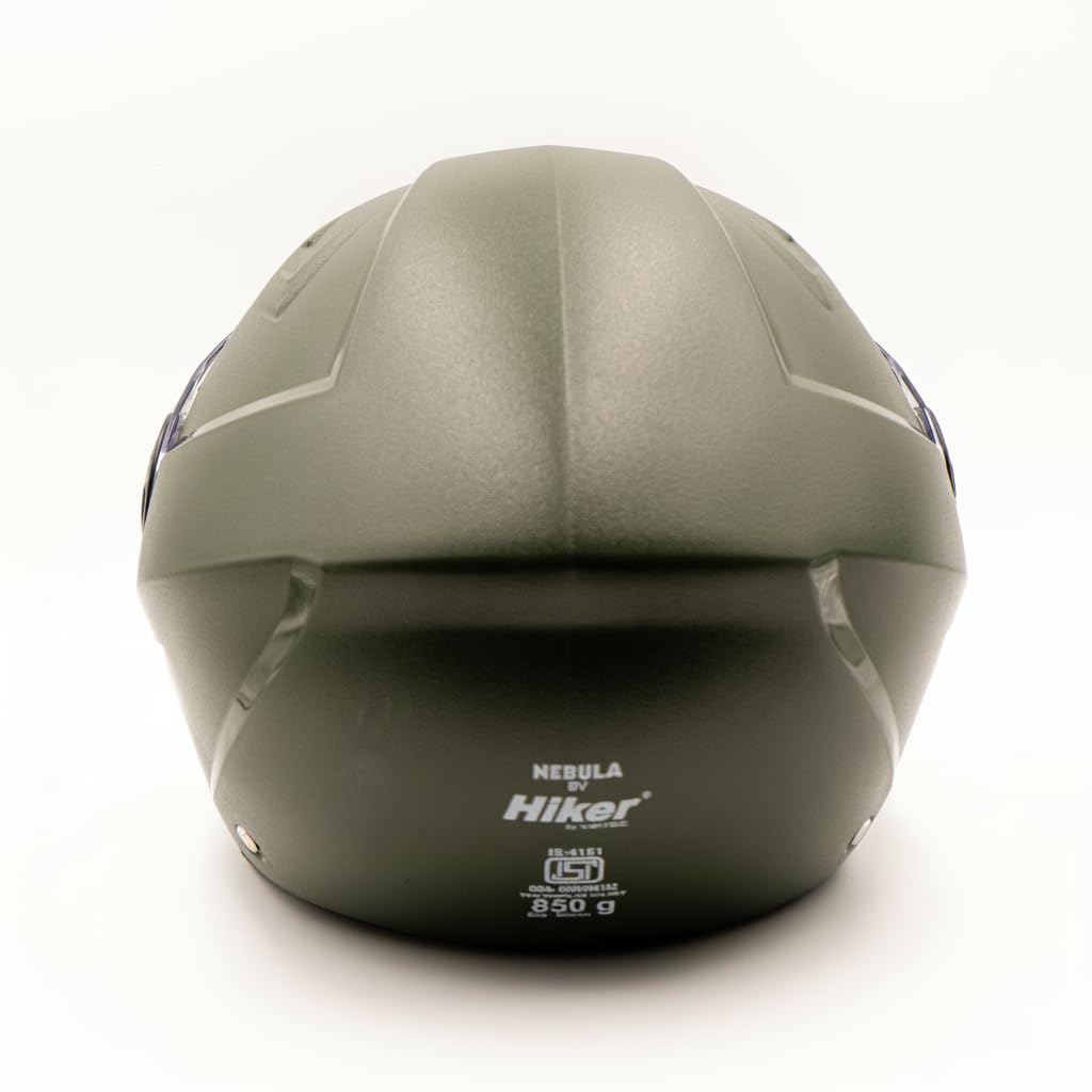 Hiker   Nebula Natural Military Green Half Face Helmet