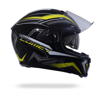 COMET PRO MAX Full Face Helmet-Gloss Black Yellow -HLMT-BYLW-COMET2G
