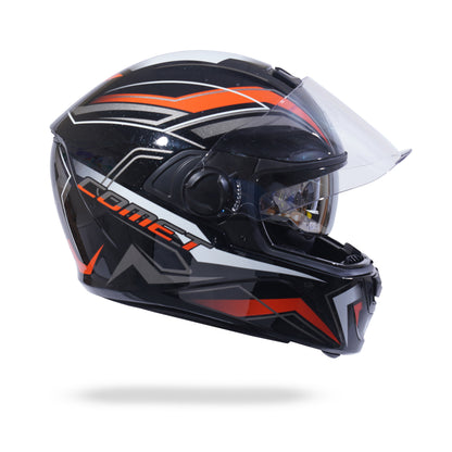 COMET PRO MAX Full Face Helmet-Gloss Black Orange