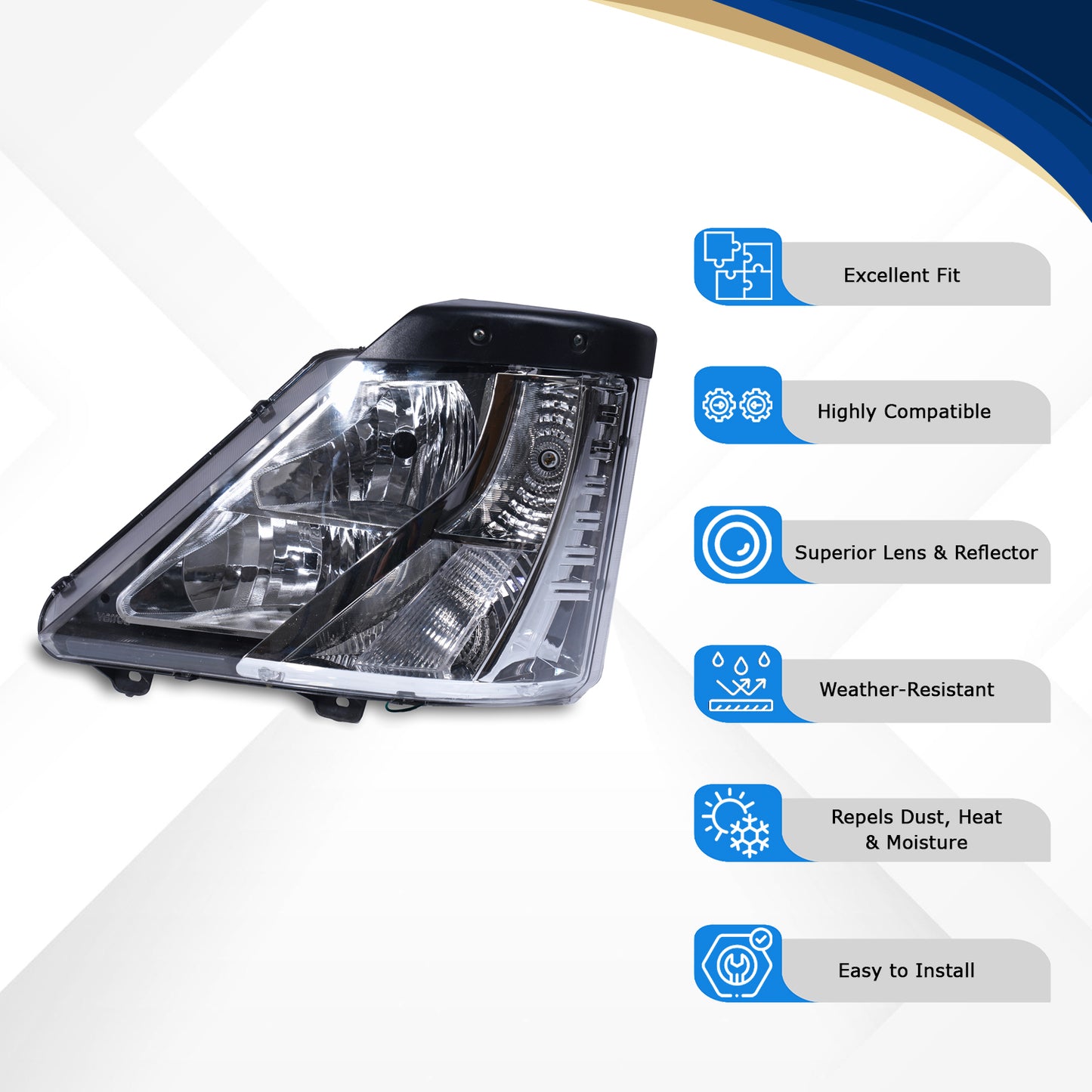 Varroc Head Lamp Assy Eichr Pro Lh - HLA-ECHR-22EAL