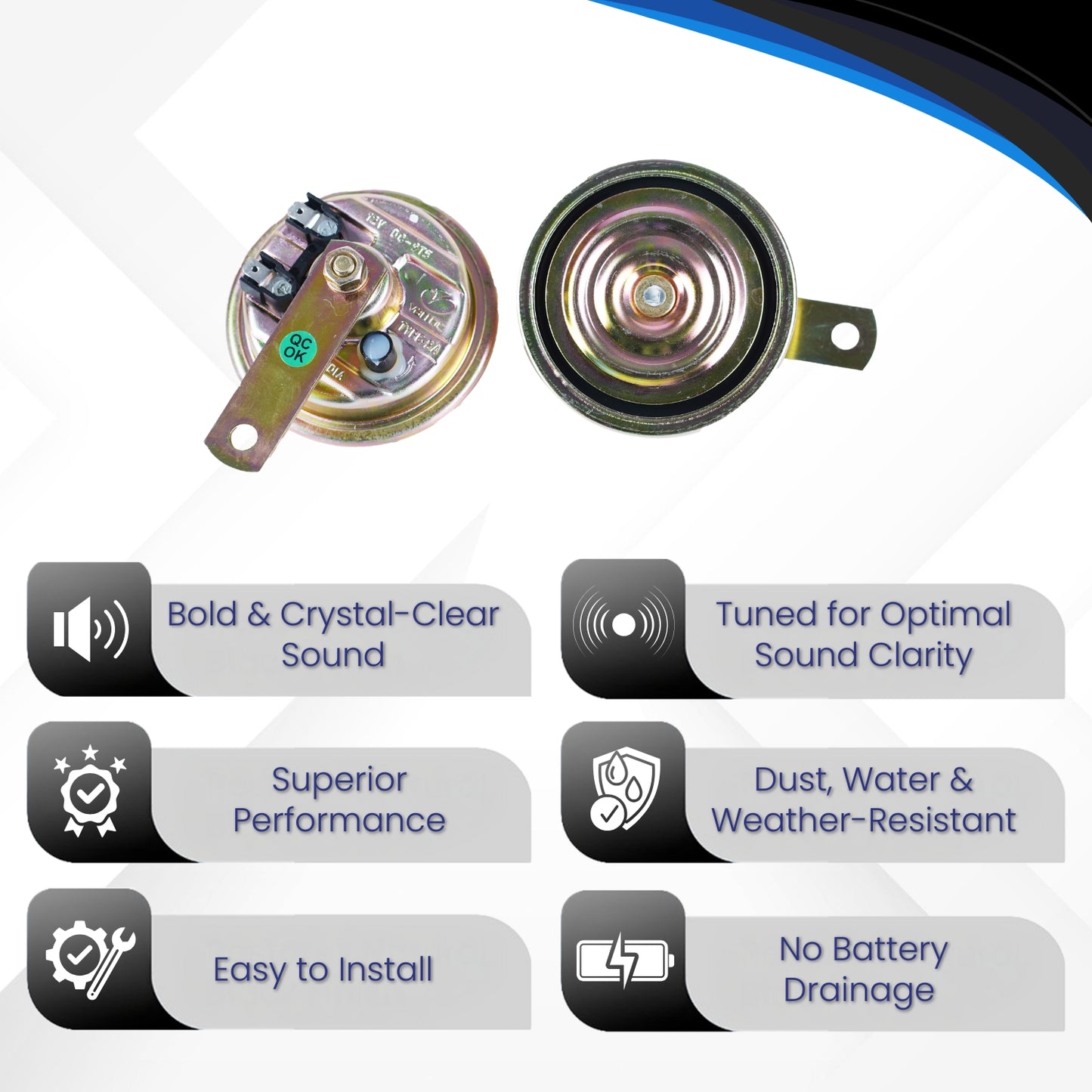 Horn 95MM 12V Dual tone Yellow K95