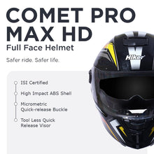 COMET PRO MAX Full Face Helmet-Gloss Black Yellow -HLMT-BYLW-COMET2G