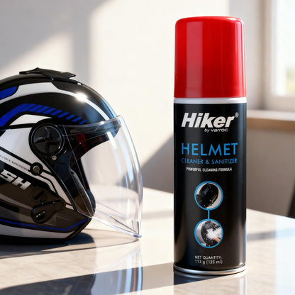 Hiker Pluto Pro Grey Flip Up Helmet with Helmet Cleaner & Sanitizer Combo - HLMT-GGRY-PPRO6 & CARC-UNIV-HCLN