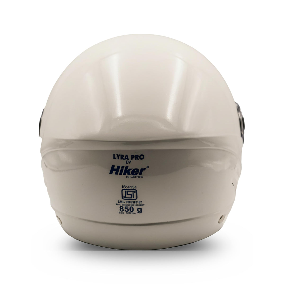 Hiker Lyra Pro Gloss White Half Face Helmet