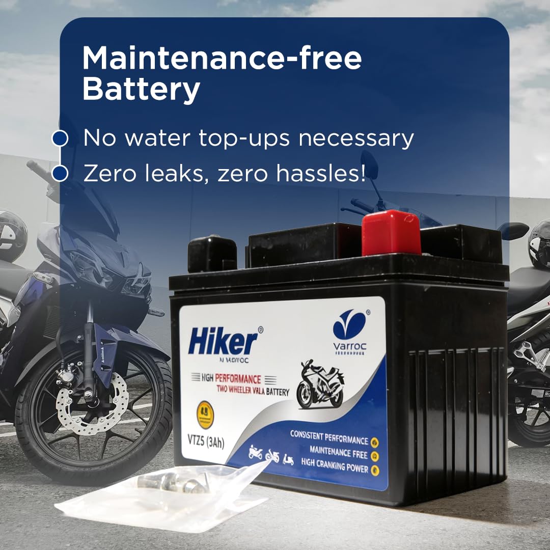 Hiker by Varroc VTZ4, 3Ah and 12 V Battery for Bike -BTRY-3AH-VTZ4
