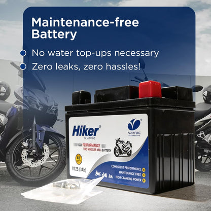 Hiker by Varroc VTZ4, 3Ah and 12 V Battery for Bike -BTRY-3AH-VTZ4