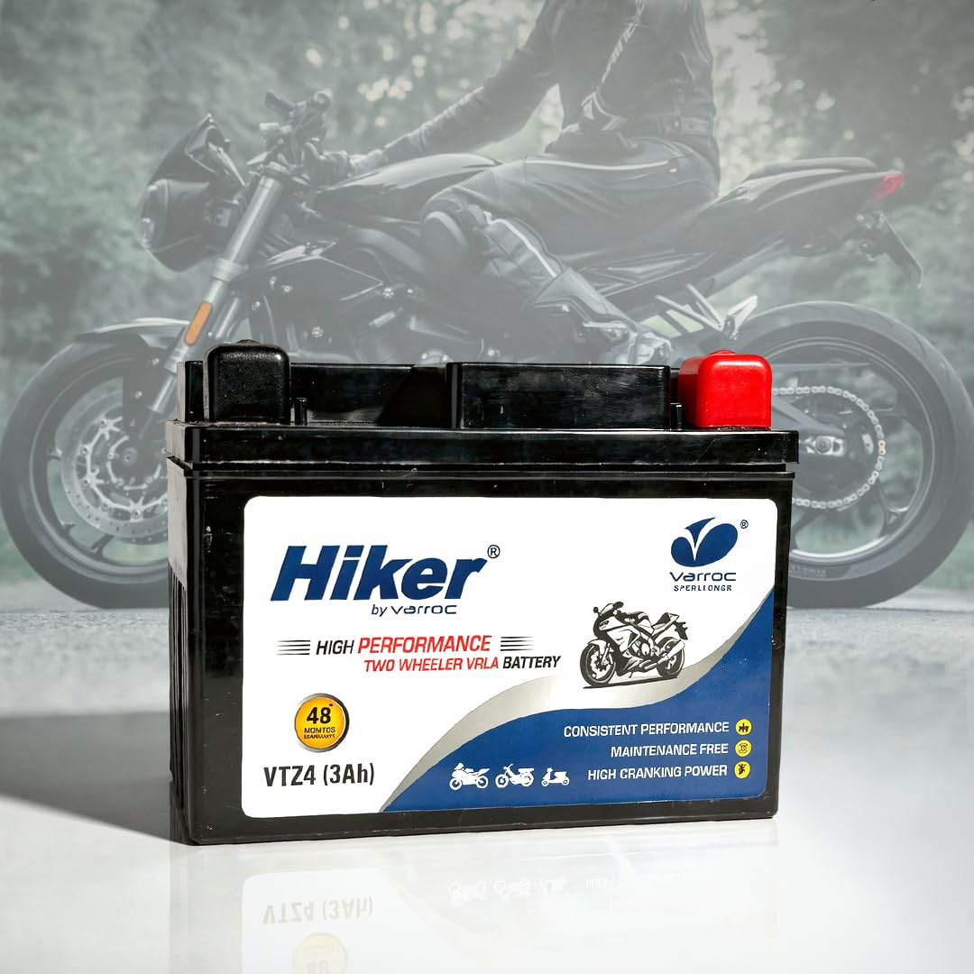 Hiker by Varroc VTZ4, 3Ah and 12 V Battery for Bike -BTRY-3AH-VTZ4