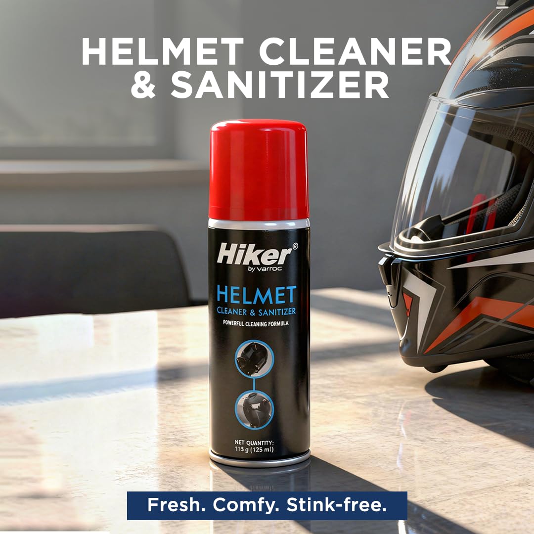 Hiker Pluto Pro Grey Flip Up Helmet with Helmet Cleaner & Sanitizer Combo - HLMT-GGRY-PPRO6 & CARC-UNIV-HCLN