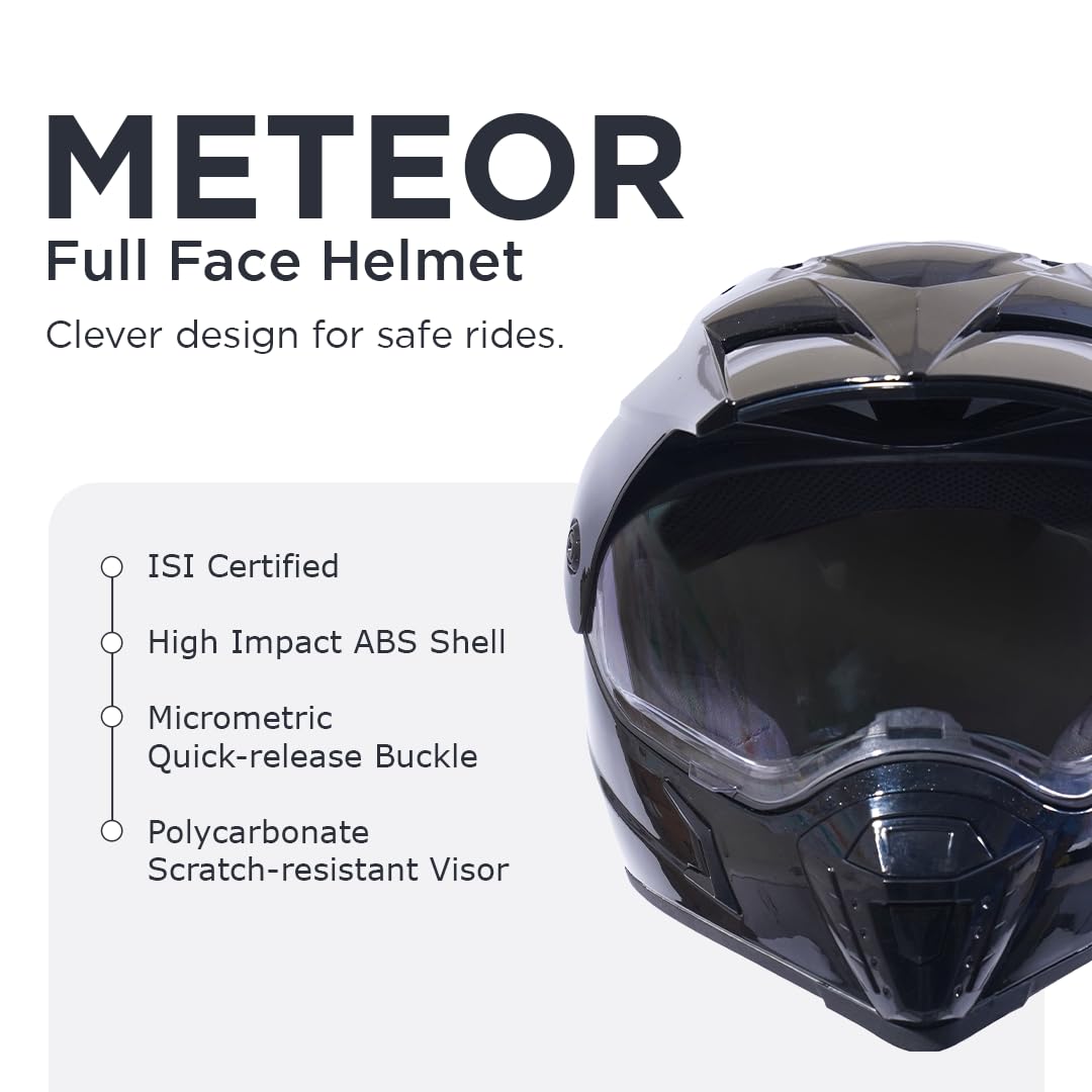 METEOR Full Face Helmet-Gloss Black -HLMT-GBLK-MTEOR1