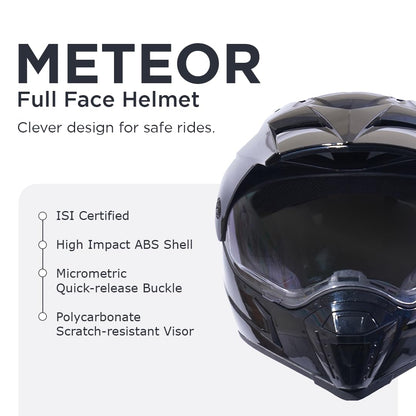 METEOR Full Face Helmet-Gloss Black -HLMT-GBLK-MTEOR1