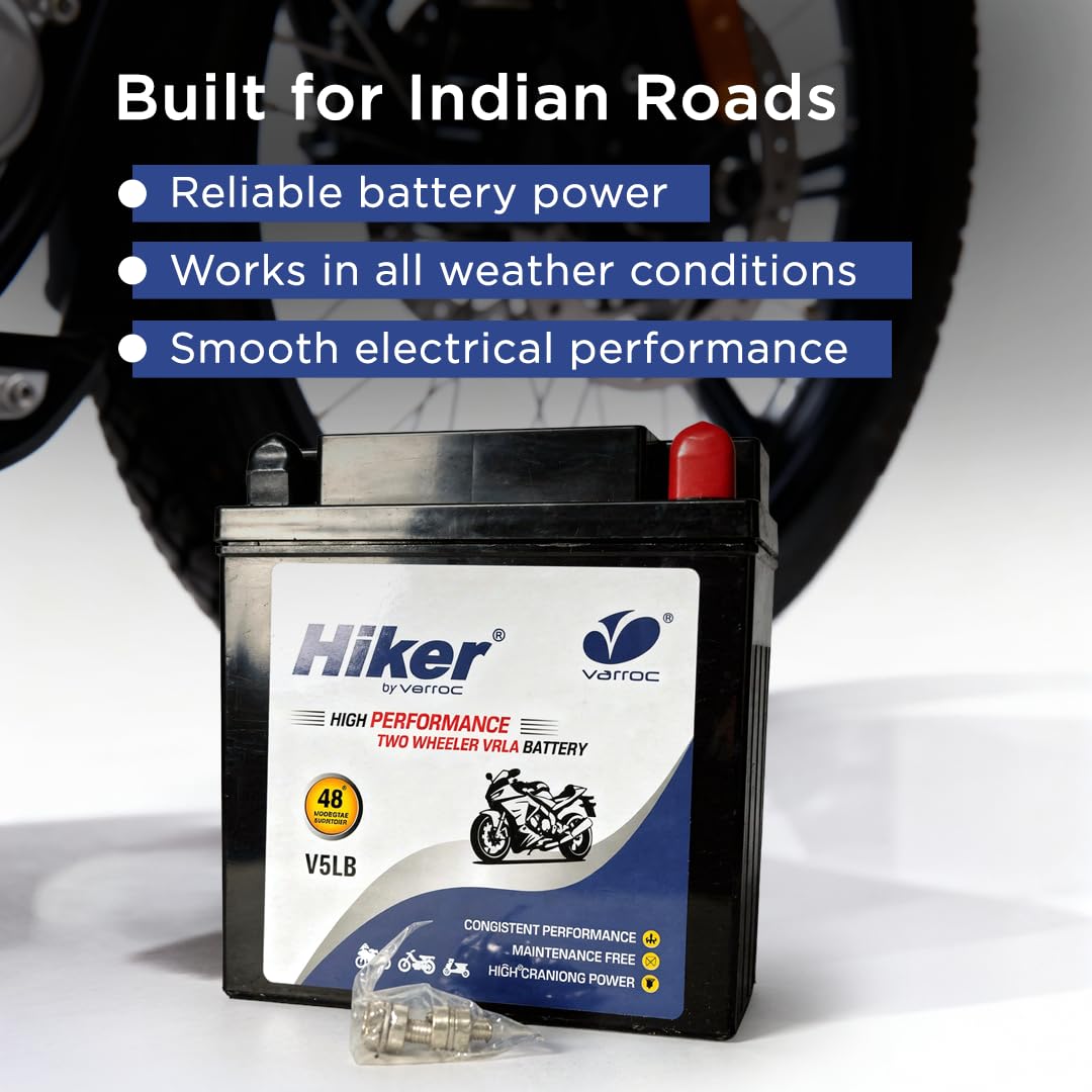Hiker by Varroc V5LB, 5Ah and 12 V Battery for Bike -BTRY-5AH-V5LB