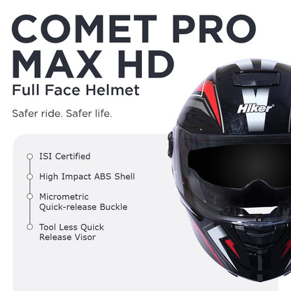 COMET PRO MAX Full Face Helmet-Gloss Black -HLMT-BRED-COMET1G