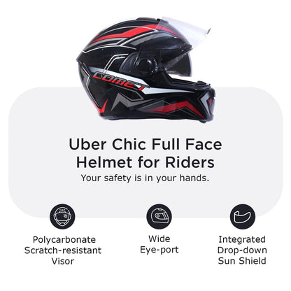 COMET PRO MAX Full Face Helmet-Gloss Black -HLMT-BRED-COMET1G