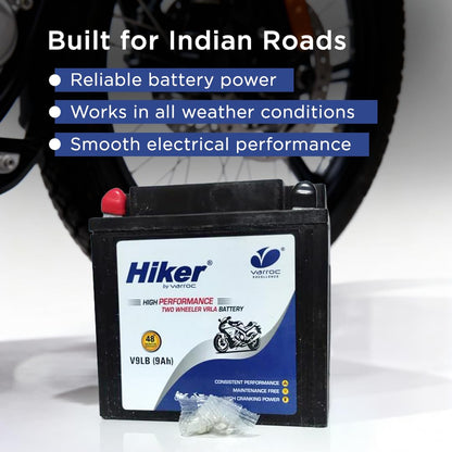 Hiker by Varroc V9LB, 9Ah and 12 V Battery for Bike -BTRY-9AH-V9LB