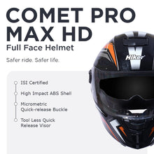 COMET PRO MAX Full Face Helmet-Gloss Black Orange -HLMT-BORG-COMET3G