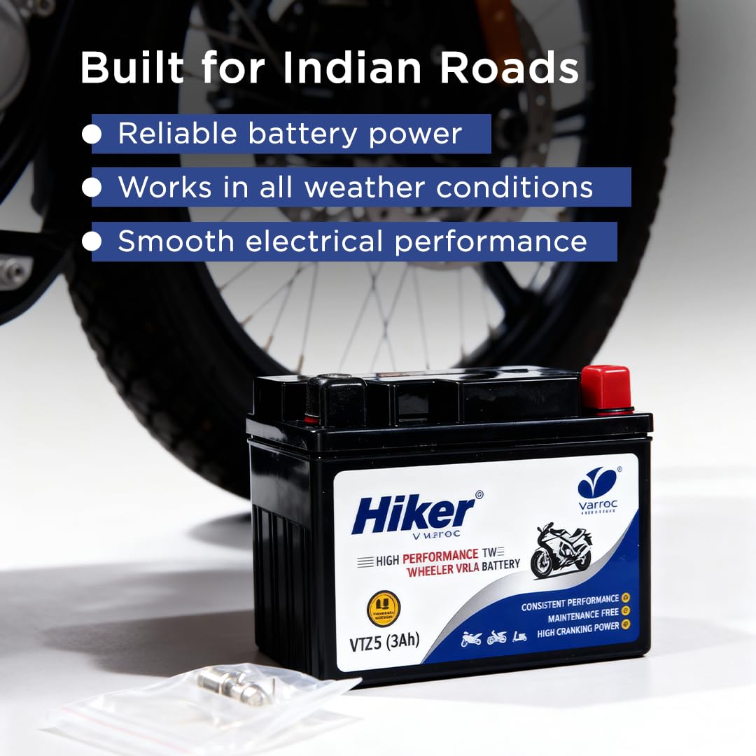 Hiker by Varroc VTZ4, 3Ah and 12 V Battery for Bike -BTRY-3AH-VTZ4