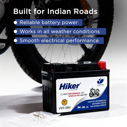 Hiker by Varroc VTZ4, 3Ah and 12 V Battery for Bike -BTRY-3AH-VTZ4