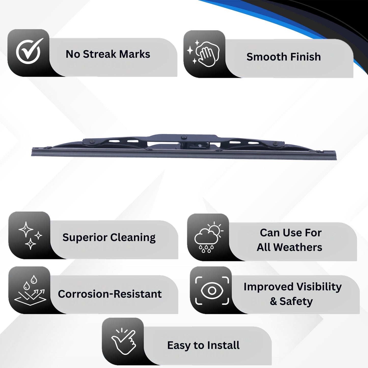 Wiper Blade 9 mm U Hook, 305 mm 12 inches, Passenger & Driver Side -WIPB-UNIV-UH12