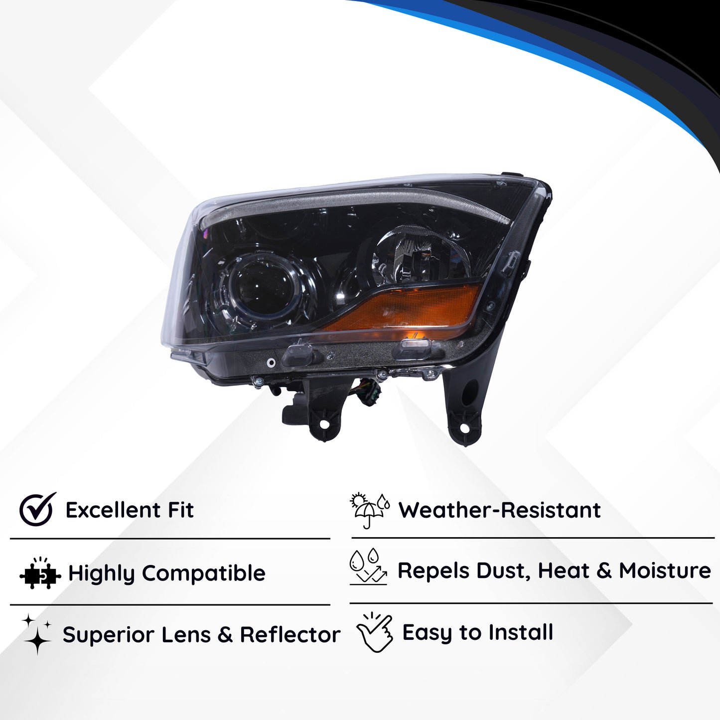 Varroc Head Light Assy Scarpio High Rh Aa04831N - HLA-SCRP-4831R