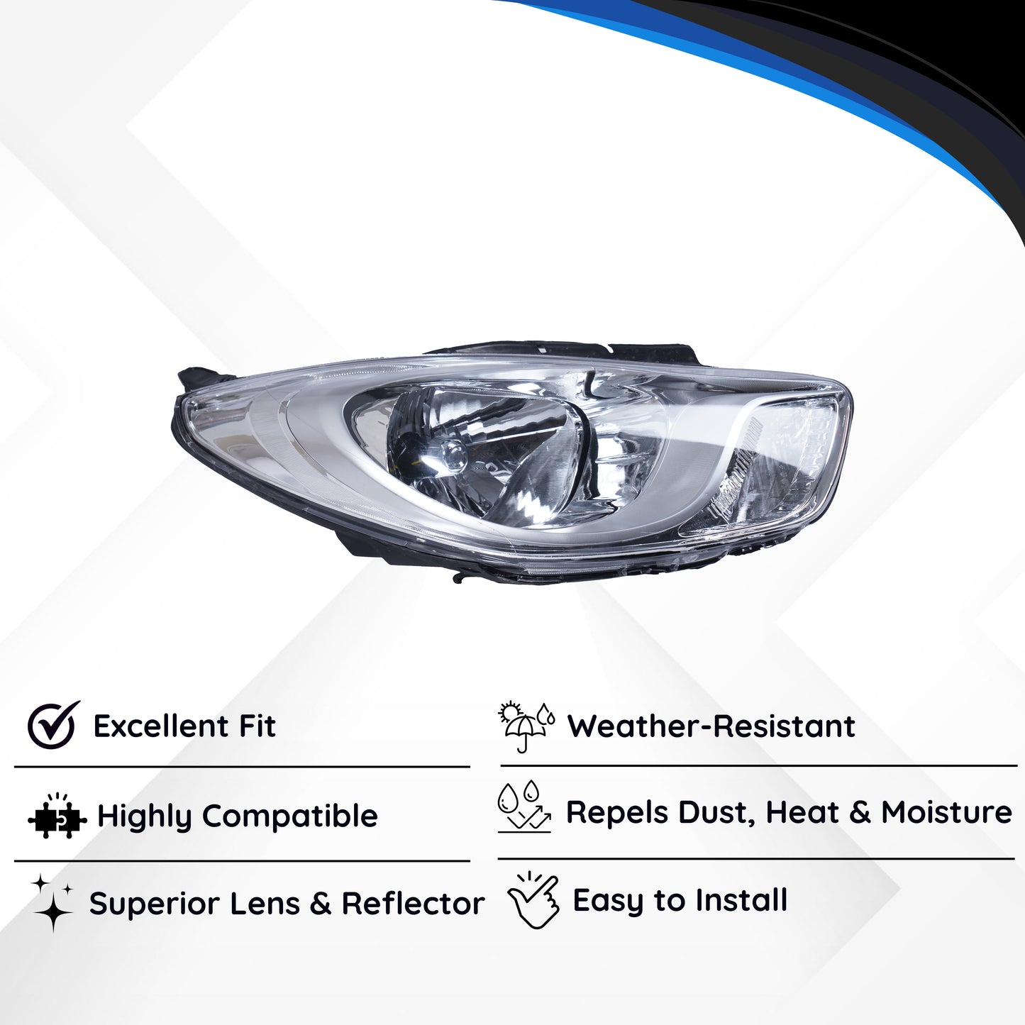 Varroc Head Light Assy Eye 10 Type 2 Rh - HLA-HI10-81T2AR