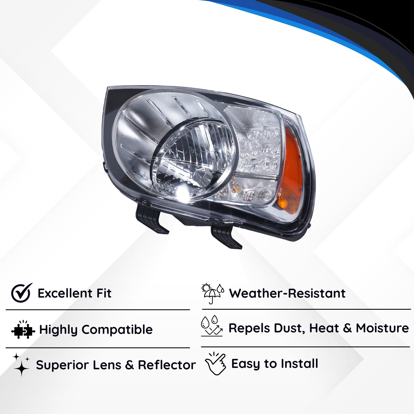Varroc Head Light Assy Scarpio Ref Wo Mtr T2 Rh - HLA-SCRP-46WMT2R