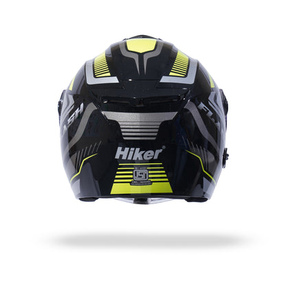 FLASH PRO MAX Half Face Helmet -Gloss Black Yellow