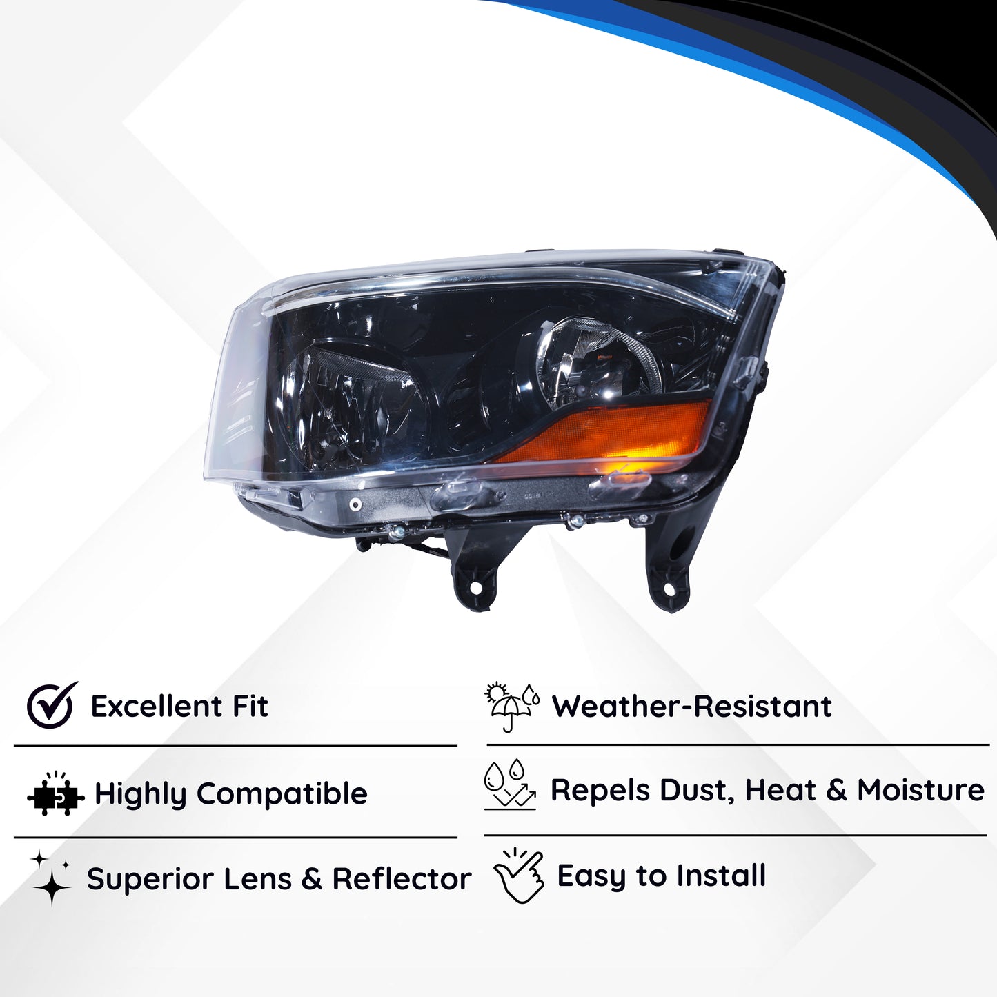 Varroc Head Light Assy Scarpio Base Rh Aa05211N - HLA-SCRP-5211R