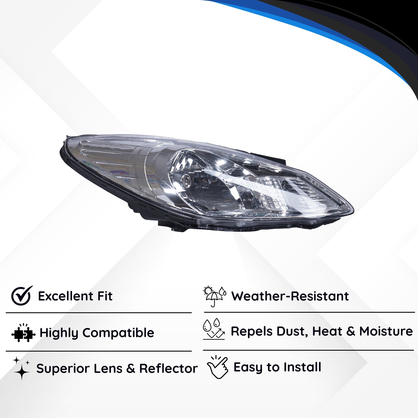 Varroc Head Light Unit I10 Rh - HLA-HI10-81I10R