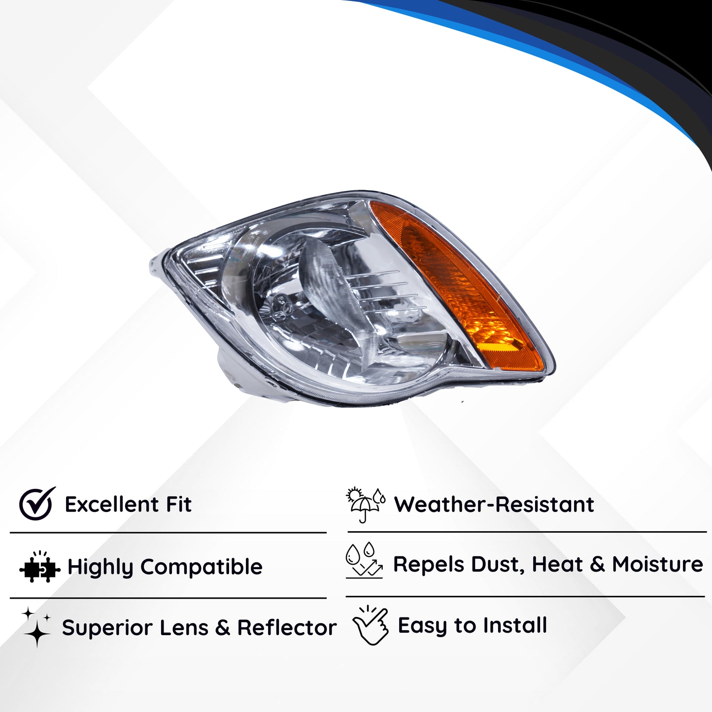 Varroc Head Light Unit Spaark Lh - HLA-SPRK-44L