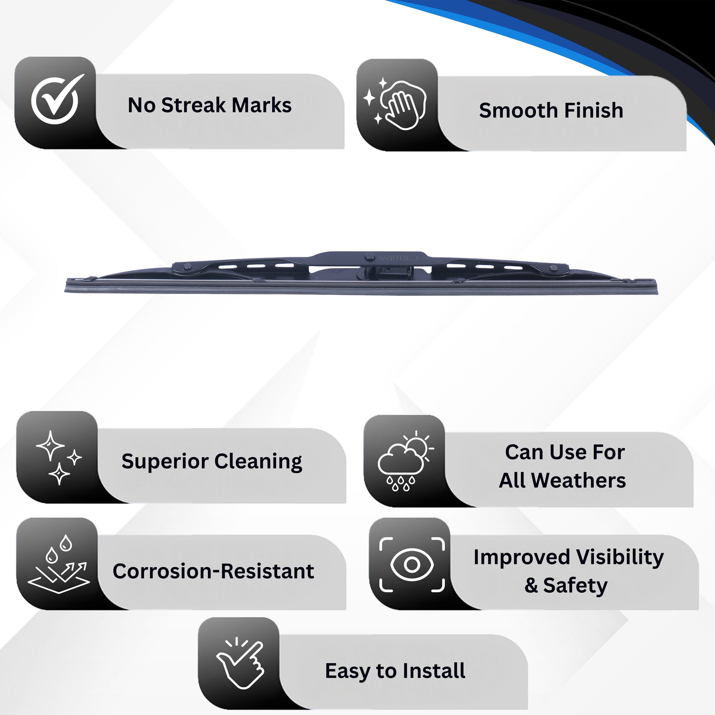 Wiper Blade, 9 mm U Hook, 356 mm/14 inches, Passenger & Driver Side