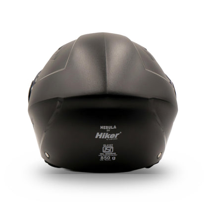 Hiker Nebula Natural Black Half Face Helmet