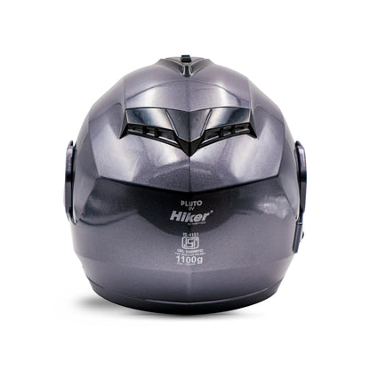 Hiker Pluto Pro Grey Flip Up Helmet with Helmet Cleaner & Sanitizer Combo - HLMT-GGRY-PPRO6 & CARC-UNIV-HCLN