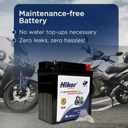 Hiker by Varroc V5LB, 5Ah and 12 V Battery for Bike -BTRY-5AH-V5LB