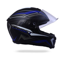 HIKER by VARROC | Comet Pro Max HD4 Full Face Helmet for Men and Women (Size: S, 580MM, Matt Black and Blue) - HLMT-BBLU-COMET4
