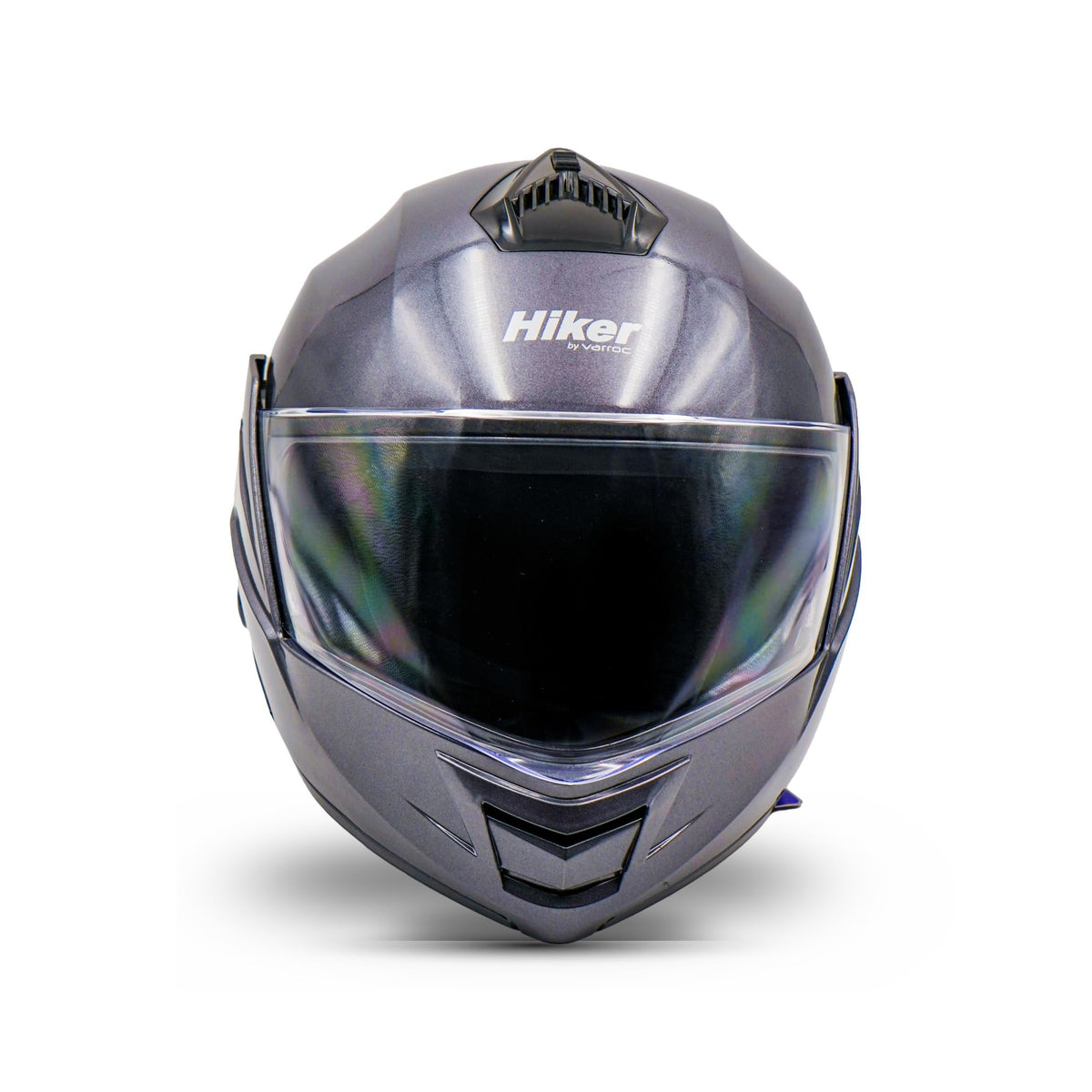 Hiker Pluto Pro Grey Flip Up Helmet with Helmet Cleaner & Sanitizer Combo - HLMT-GGRY-PPRO6 & CARC-UNIV-HCLN